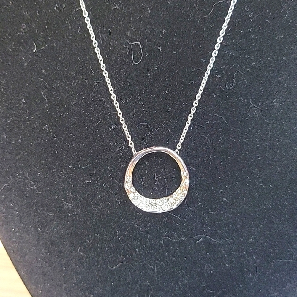 Alexis Bittar Aura Pendant  Necklace Silver Plated 15" + 3" Extension
